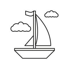 Sailing yacht concept line icon. Simple element illustration. Sailing yacht concept outline symbol design from summer set. Can be used for web and mobile on white background