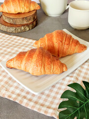 Fresh baked croissant in the kitchen