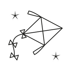 Kite, rope concept line icon. Simple element illustration. Kite, rope concept outline symbol design from summer set. Can be used for web and mobile on white background