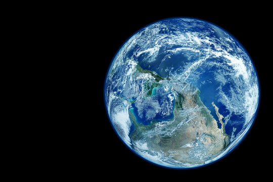 Planet earth on a black background. Elements of this image furnished by NASA
