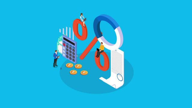 People look at credit form near percentage symbol