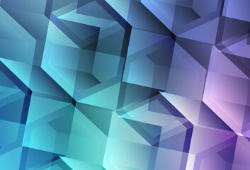 Light Pink, Blue vector backdrop with hexagons.