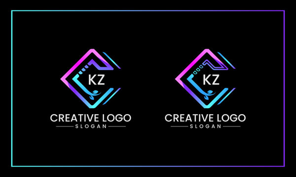 KZ Letter initial Logo Design, KZ Feminine logo beauty monogram and elegant, Abstract KZ letter modern lettermarks