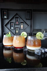 COLD FLAVOUR ICE COFFEE WITH LEMON AND MINT LEAF