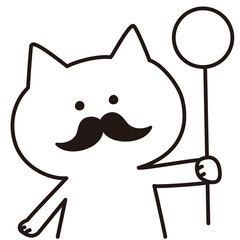 色加工ok　ねこ素材No.152  プレート_ひげ