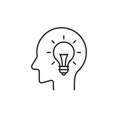 Idea line art icon design template vector illustration