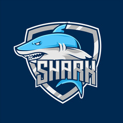 Shark esports game mascot logo template design, perfect for teams or games