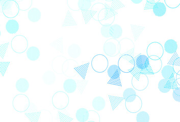 Light BLUE vector pattern with polygonal style with circles.