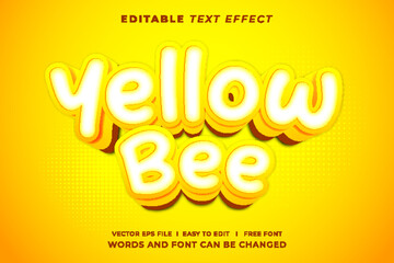 Yellow Bee 3D Editable Text Effect