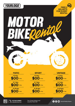 Motorbike Rental Flyer Modern Template