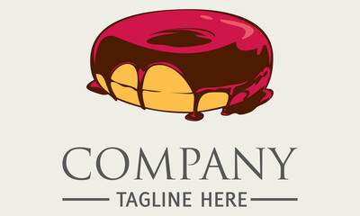 Chocolate Melt Donut Red Logo Design