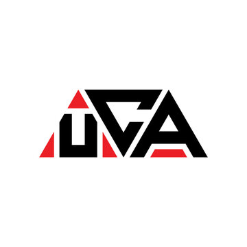 UCA triangle letter logo design with triangle shape. UCA triangle logo design monogram. UCA triangle vector logo template with red color. UCA triangular logo Simple, Elegant, and Luxurious Logo...