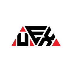 UEX triangle letter logo design with triangle shape. UEX triangle logo design monogram. UEX triangle vector logo template with red color. UEX triangular logo Simple, Elegant, and Luxurious Logo...