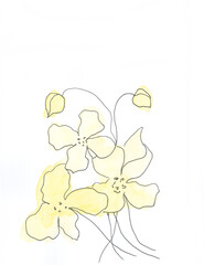 Watercolor floral background and empty, free space. Art decoration, sketch. Illustration hand drawn modern