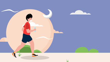 running, man, jogging, exercising, outdoor, sunny, a running man