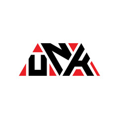 UNK triangle letter logo design with triangle shape. UNK triangle logo design monogram. UNK triangle vector logo template with red color. UNK triangular logo Simple, Elegant, and Luxurious Logo...