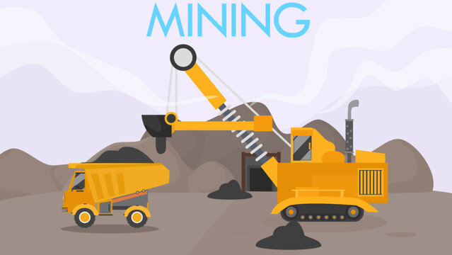 mining, construction vehicles, mine, vehicles on the mining work field