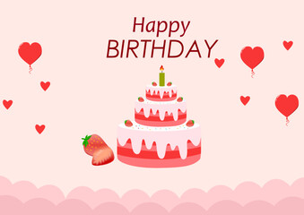 happy birthday, birthday cake, celebration, birthday cake with happiness