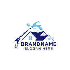 Professional pressure washing house logo design