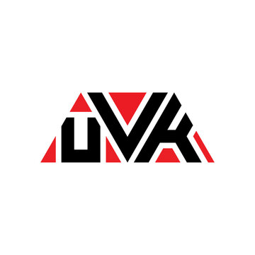 UVK triangle letter logo design with triangle shape. UVK triangle logo design monogram. UVK triangle vector logo template with red color. UVK triangular logo Simple, Elegant, and Luxurious Logo...