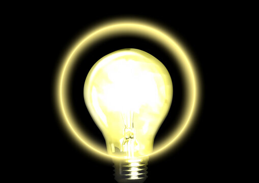 アイデアの概念で光り輝く電球のイラスト