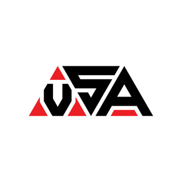 VSA triangle letter logo design with triangle shape. VSA triangle logo design monogram. VSA triangle vector logo template with red color. VSA triangular logo Simple, Elegant, and Luxurious Logo...