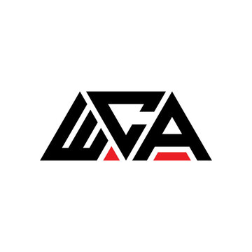 WCA triangle letter logo design with triangle shape. WCA triangle logo design monogram. WCA triangle vector logo template with red color. WCA triangular logo Simple, Elegant, and Luxurious Logo...