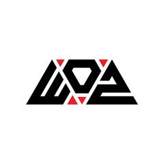 WOZ triangle letter logo design with triangle shape. WOZ triangle logo design monogram. WOZ triangle vector logo template with red color. WOZ triangular logo Simple, Elegant, and Luxurious Logo... © mamun25g