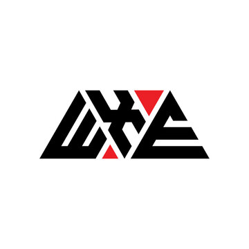 WXE triangle letter logo design with triangle shape. WXE triangle logo design monogram. WXE triangle vector logo template with red color. WXE triangular logo Simple, Elegant, and Luxurious Logo...