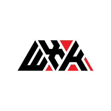 WXK triangle letter logo design with triangle shape. WXK triangle logo design monogram. WXK triangle vector logo template with red color. WXK triangular logo Simple, Elegant, and Luxurious Logo...
