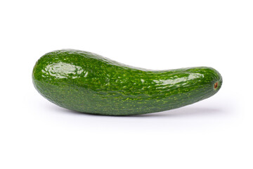 Long avocado isolated on white background with clipping path.