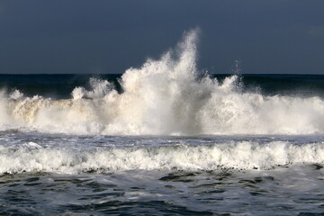 Storm in the Mediterranean off the coast of Israel.