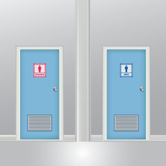 Women and men toilet doors design vector illustration