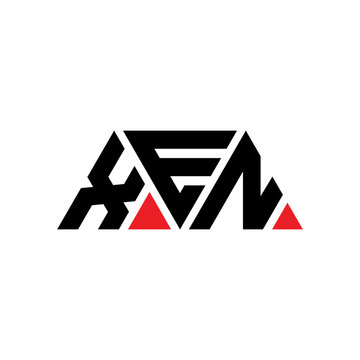 XEN triangle letter logo design with triangle shape. XEN triangle logo design monogram. XEN triangle vector logo template with red color. XEN triangular logo Simple, Elegant, and Luxurious Logo...