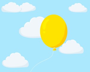colorful balloons isolated on sky background.teaching materials,day.