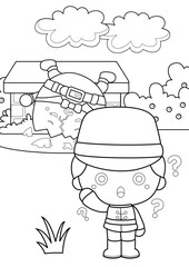 Humpty Dumpty Egg and Boy Theme Coloring Pages A4 for Kids and Adult