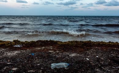 Tropical beach view in the evening