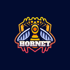 Vector Logo Illustration Hornet E Sport An Sport Style.