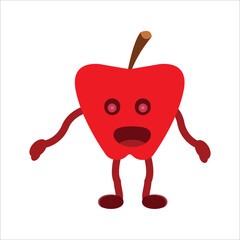 Apple mascot icon sign illustration emoji simple