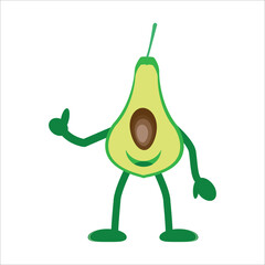 Avocado mascot icon design illustration emoji