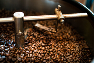 Freshly coffee roasted roasting machine