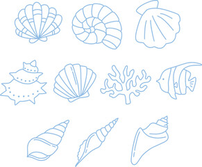 Seashell Outline Set