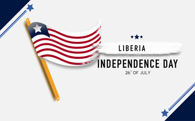 July 26, Independence Day of Liberia vector illustration. Suitable for greeting card, poster and banner.