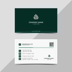 Modern professional green business card design