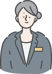 受付　案内係　女性　イラスト