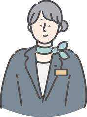 受付　案内係　女性　イラスト