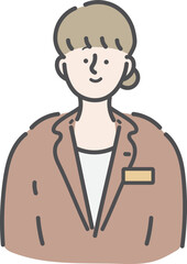 受付　案内係　女性　イラスト