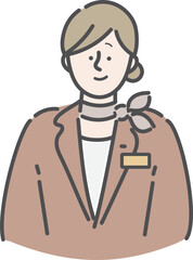 受付　案内係　女性　イラスト
