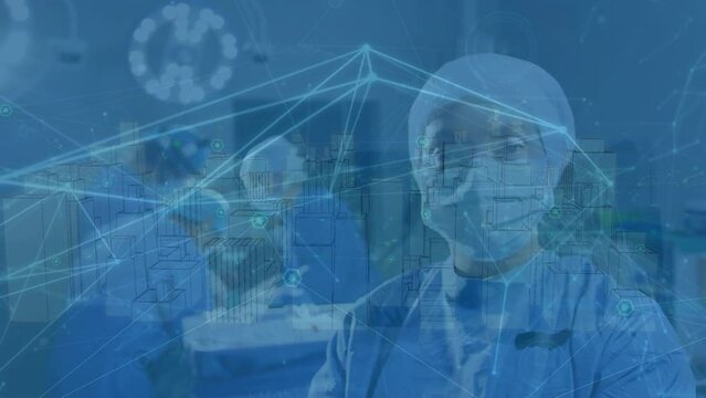 Animation of data processing over diverse surgeons during surgery