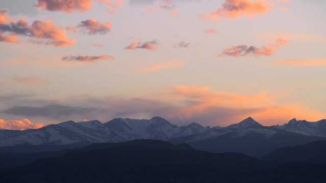 Dusk Time Lapse Over Front Range Mountains Colorado